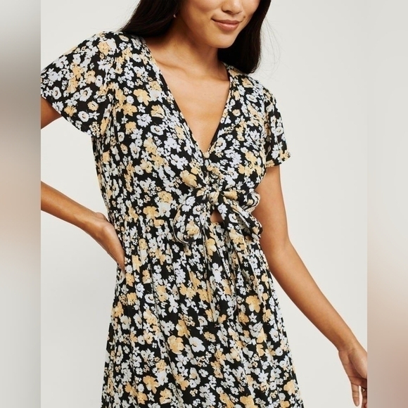 Abercrombie & Fitch Floral High-Low Flare Midi Sundress Boho Bohemian - Picture 6 of 14